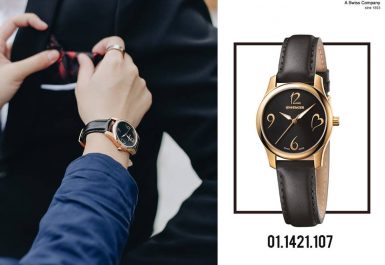 Đồng hồ Thụy Sỹ Wenger dây da cho cô nàng