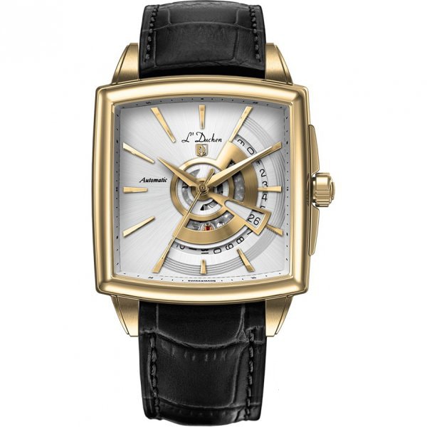 Đông hồ mặt vuông dây da l'duchen