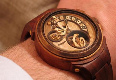 đồng hồ cơ khí bằng gỗ