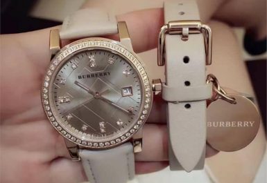 thay dây da đồng hồ Burberry