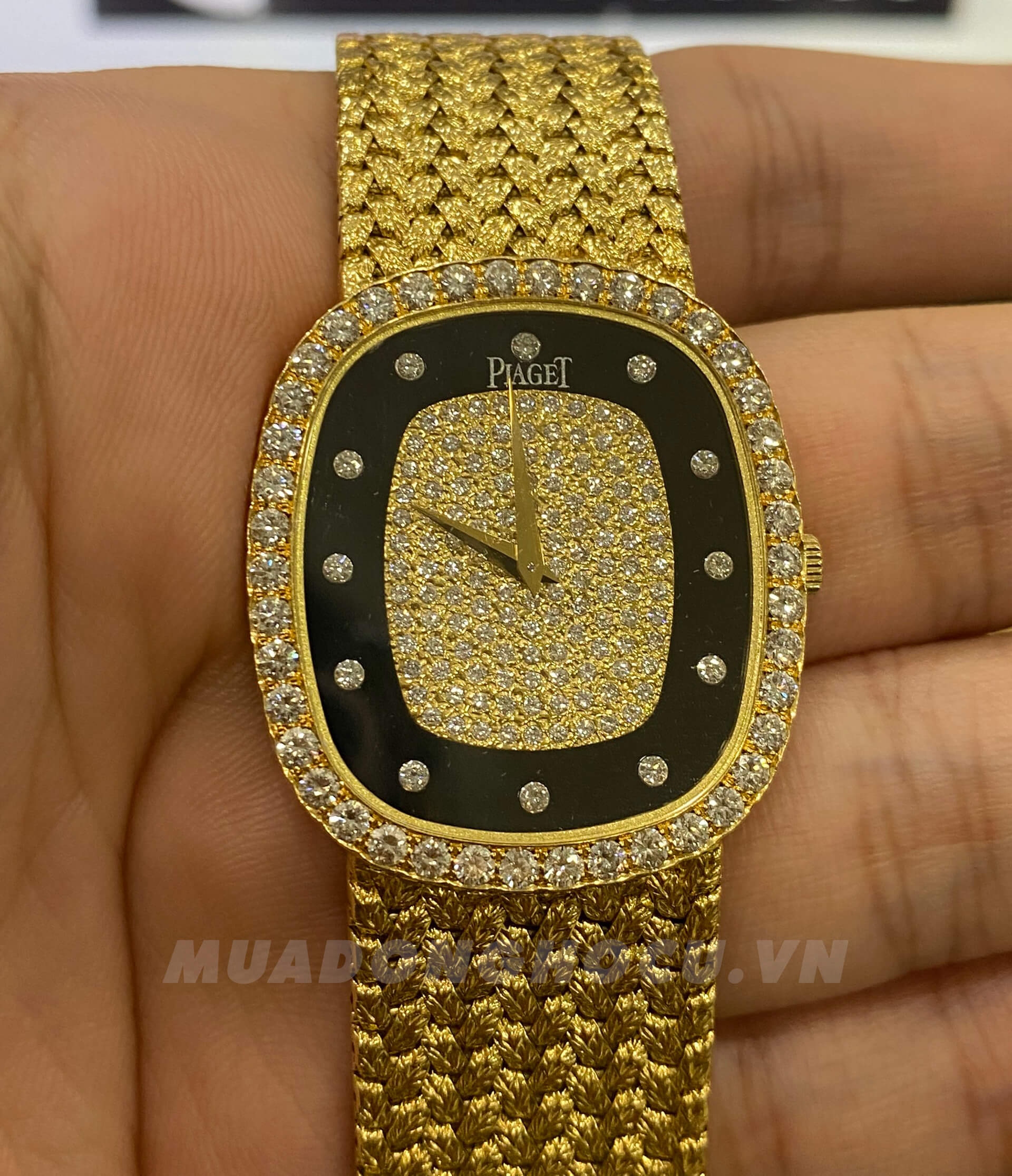 Đồng hồ vàng nguyên khối 18k, đồng hồ nữ vàng 18k nguyên khối